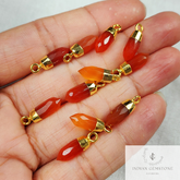 Tiny Natural Carnelian Spike Pendant, Electroplated Pencil Charm, Natural Carnelian Pencil Pendant, Mini Pencil Jewelry, Boho Gift For Her